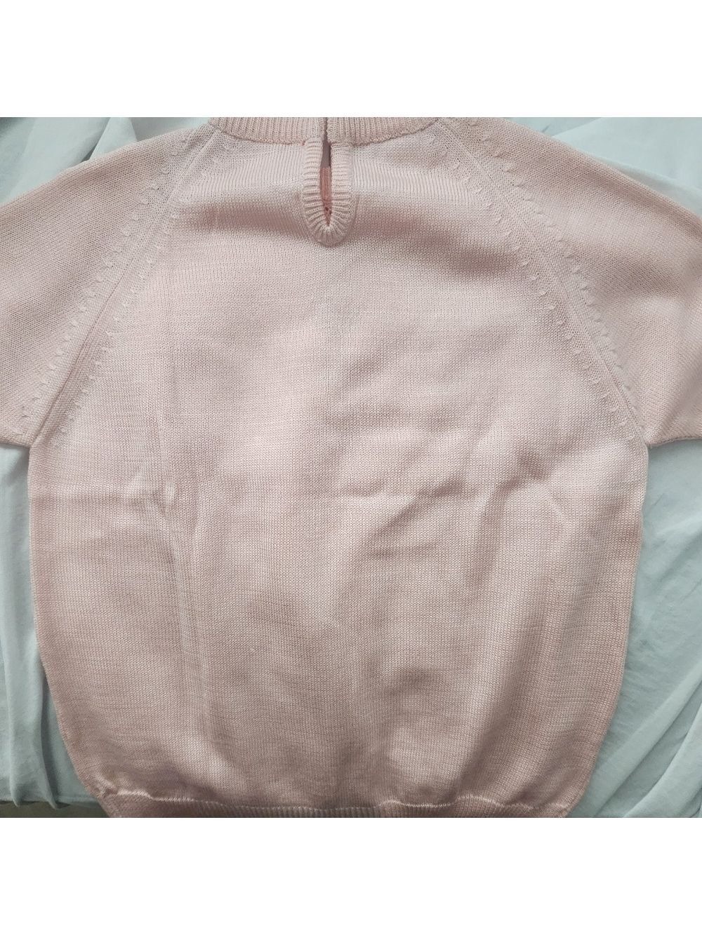 NEW VINTAGE 60/70's, Handmade In Spain, beautiful little light pink sweater - Picture 10 of 10